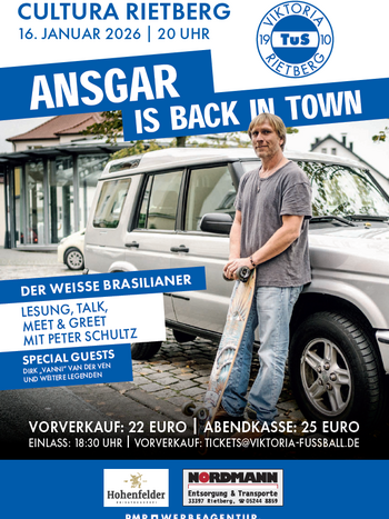 Link zur Veranstaltung Lesung & Talk mit Peter Schultz, Special Guests: Dirk "Vanni" van der Ven und weitere Legenden am 16.01.2026